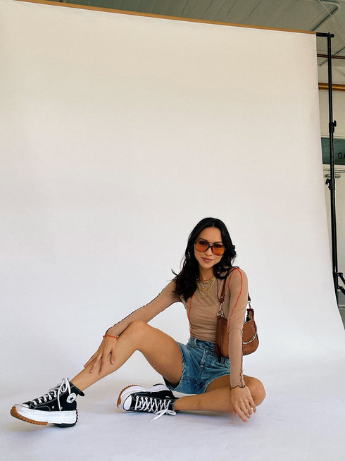 Fast Lane Mesh Top // Tan